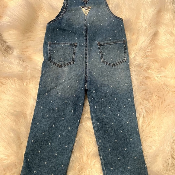 Denim Polka Dot Overalls oshkosh vestbak 3t - Picture 5 of 6